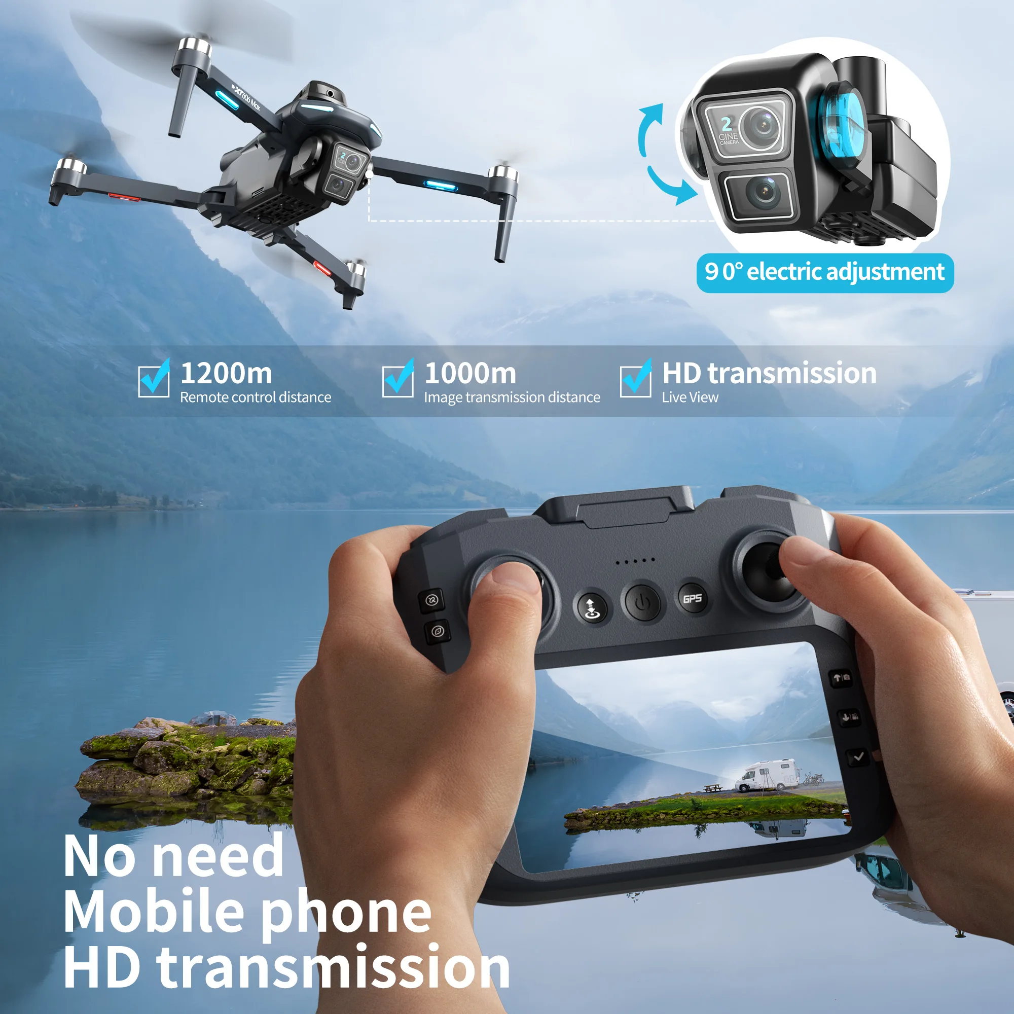 Dron GPS Original XT606 MAX HD - Drone Gps Mount reseña y precio